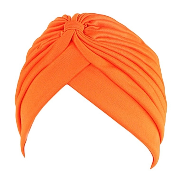 Halloween Costume Orange Knotted Turban Chemo Hat Bonnet Headwrap HTop Knot Wrap - Picture 2 of 2